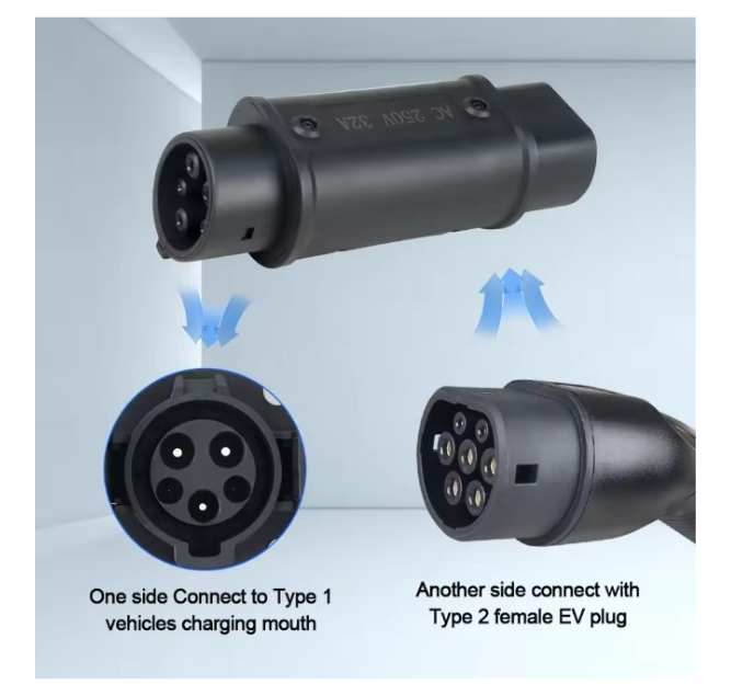 Type 2 to Type 1 Charge Cable Adapter
