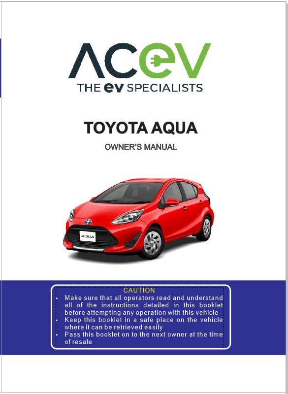 Toyota Aqua 2017-2021 Owner's Manual