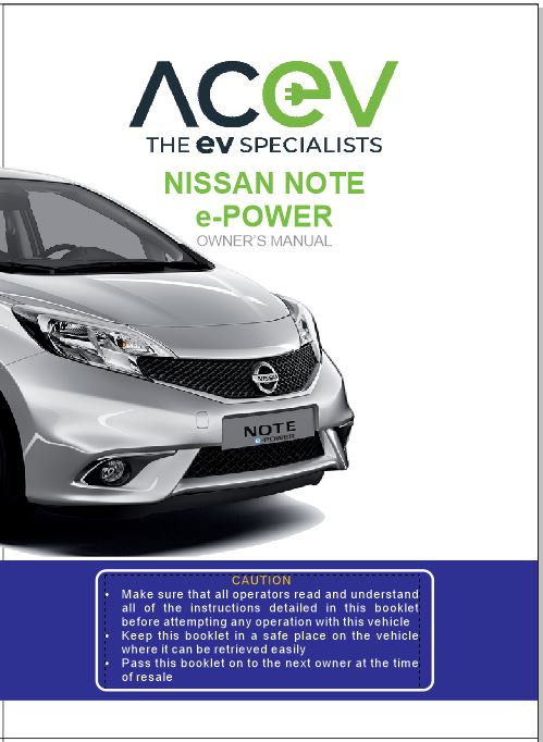 Nissan Note e-Power 2016-2020 Owner's Manual