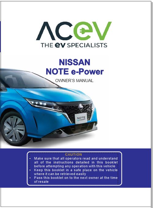 Nissan Note e-Power 2020- Owner's Manual