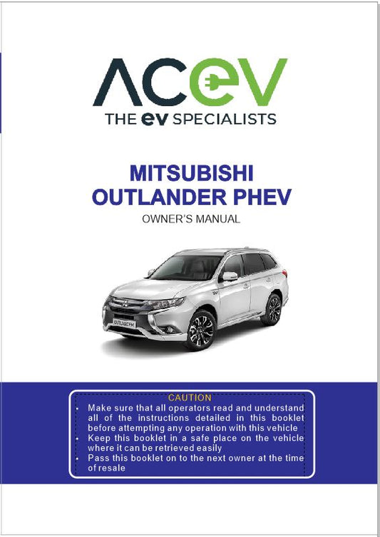 Mitsubishi Outlander PHEV 2015- Owner's Manual