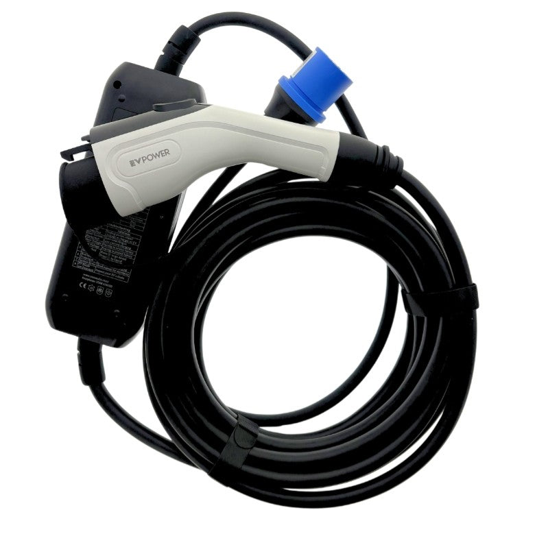 Premium 4.0 Type 1, 16 Amp Portable Charger Cable (CEE/caravan plug)