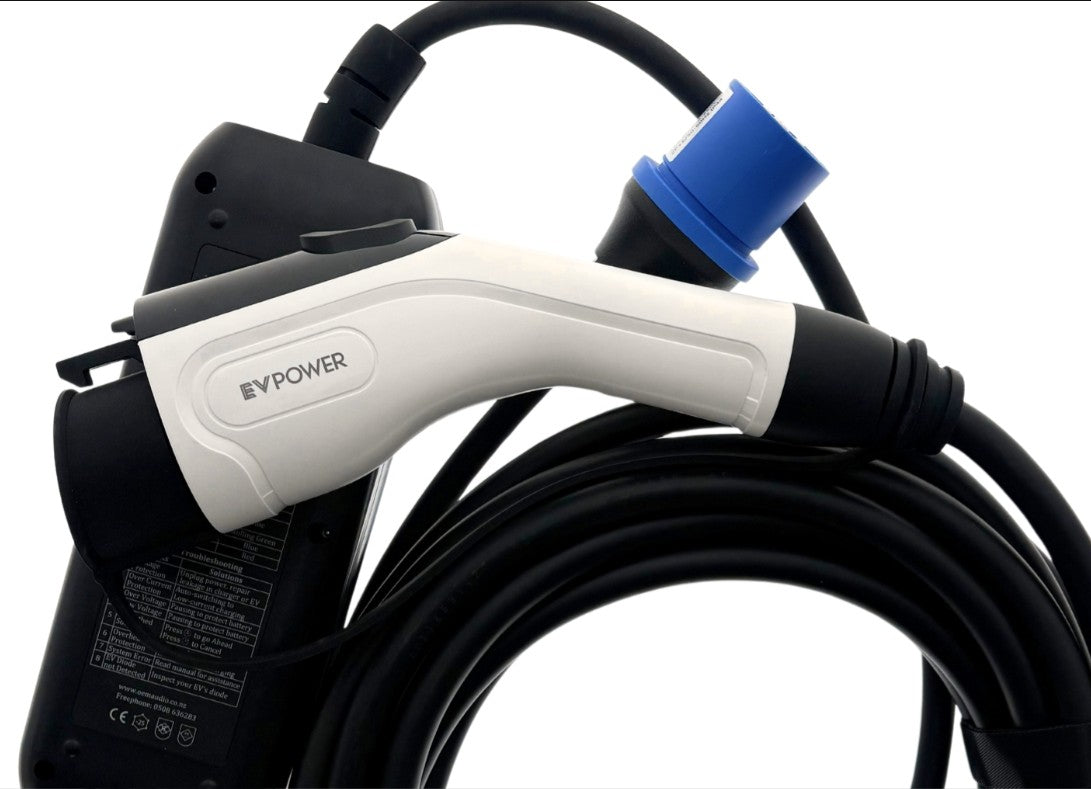 Premium 4.0 Type 1, 16 Amp Portable Charger Cable (CEE/caravan plug)