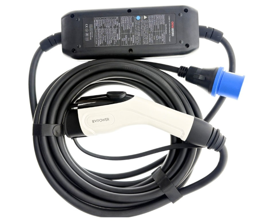 Premium 4.0 Type 1, 16 Amp Portable Charger Cable (CEE/caravan plug)