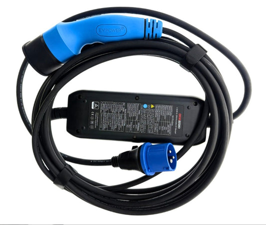 Premium 4.0 Type 2, 16 Amp Portable Charger Cable (CEE/caravan plug)