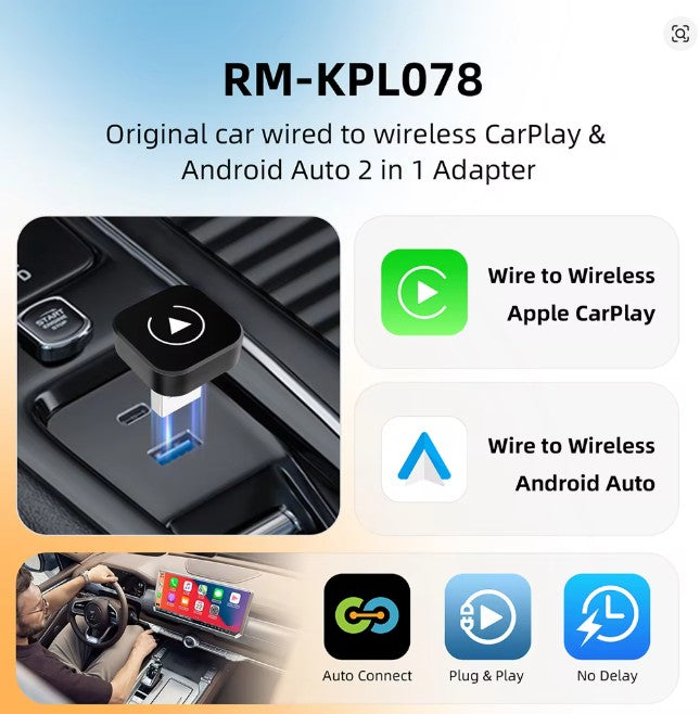 Wireless USB CarPlay & Android Auto